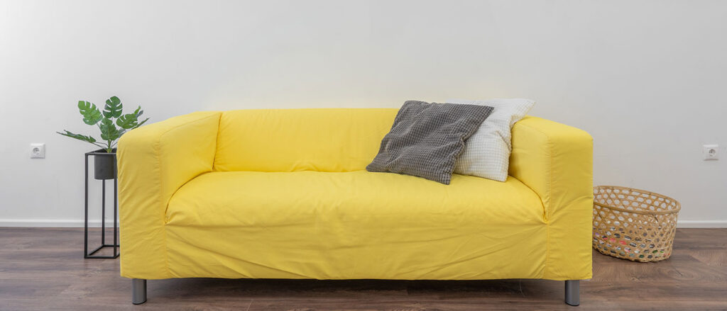 Bright yellow sofa furniture